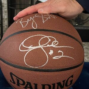 Byron Scott & Derek Fisher signed basketball